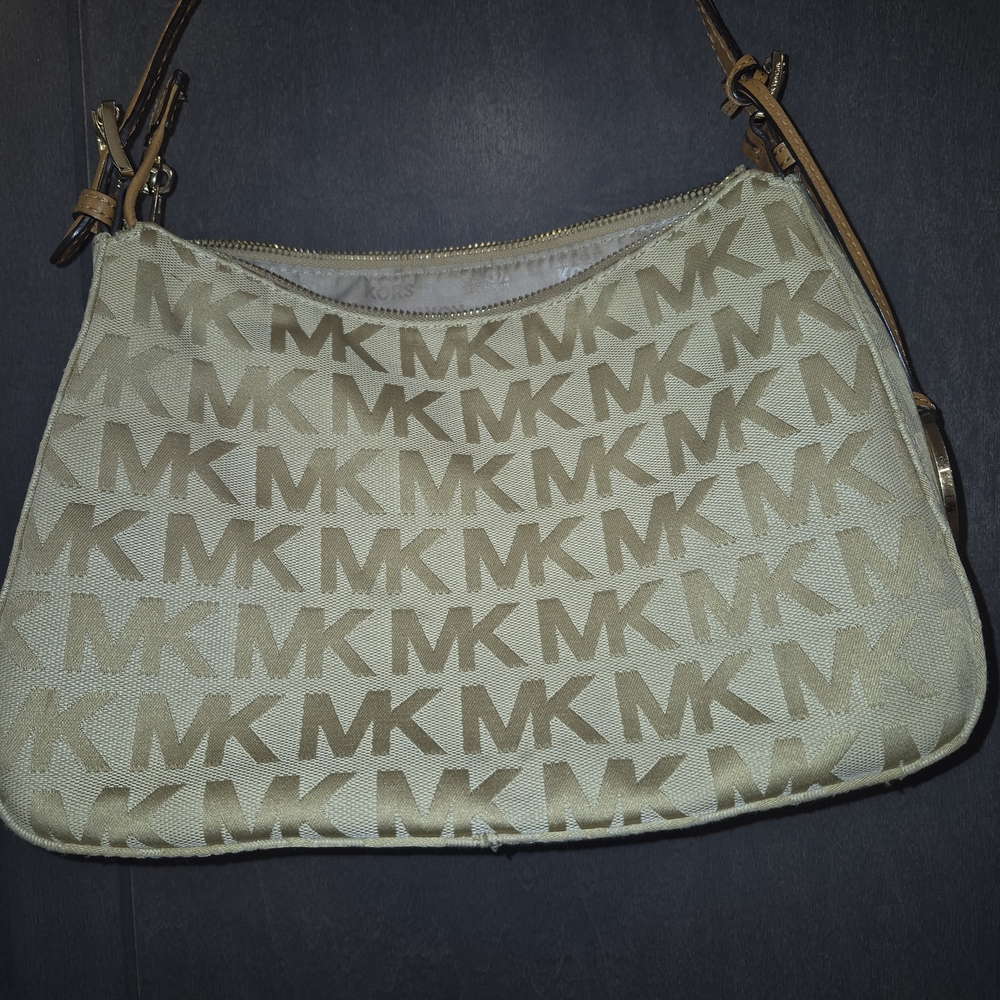 Michael Kors Beige Monogram Shoulder Bag